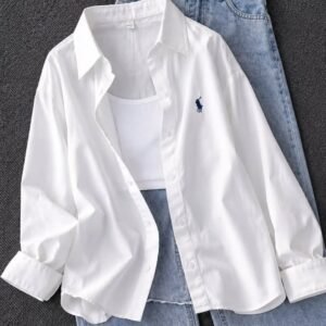 Women’s 3-Piece Casual Shirt, Inner Top & Wide Leg Jeans Set