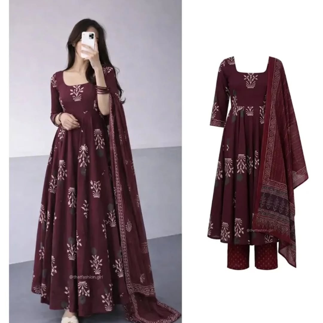 Premium Printed Anarkali Kurta Set With Dupatta - Image 4