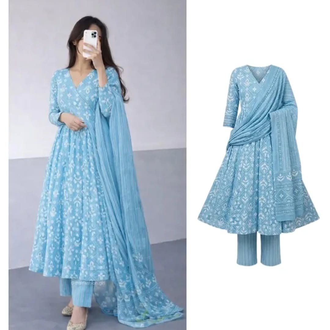 Premium Printed Anarkali Kurta Set With Dupatta - Image 5