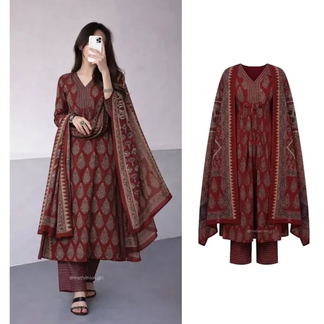 Premium Printed Anarkali Kurta Set With Dupatta - Image 6